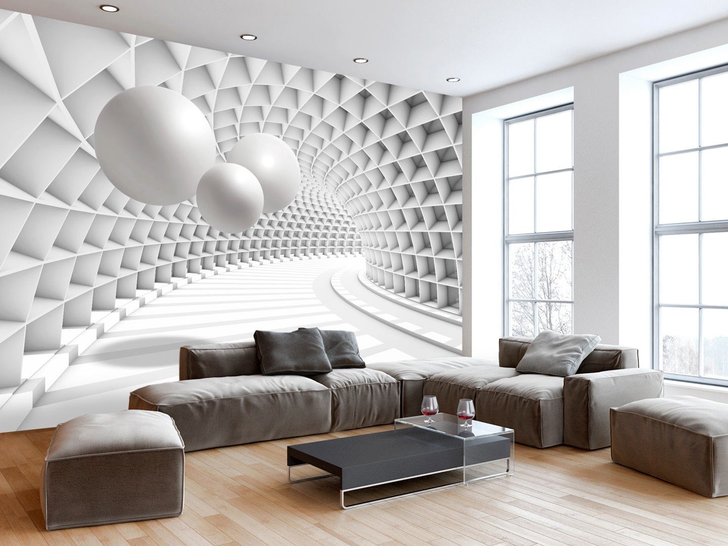 3D обои для стен: выбор, особенности поклейки и оформление интерьера